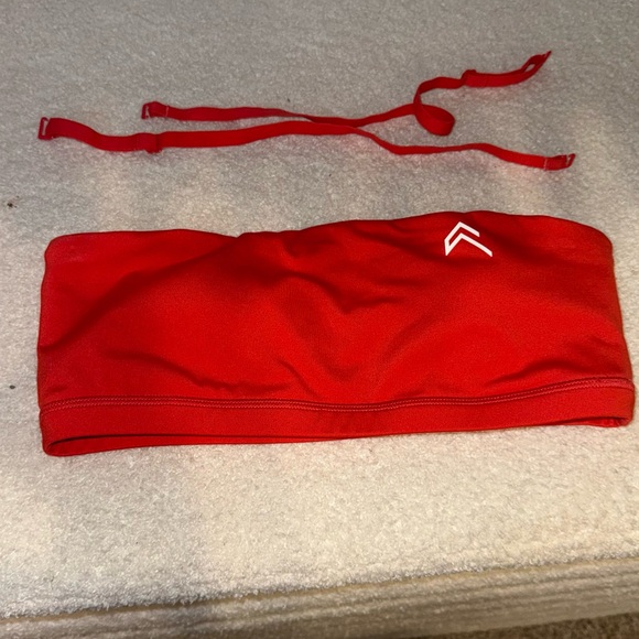 Red Strapless Bandeau Top - Picture 3 of 4